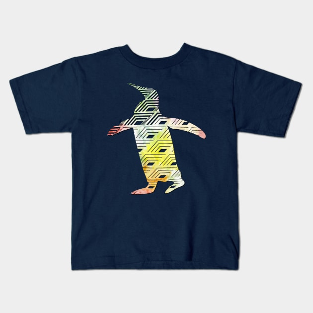 Penguin Watercolor Kids T-Shirt by Shrenk